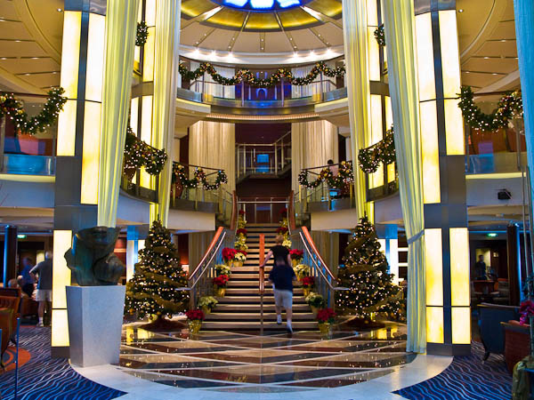 Staircase and atrium aboard Celebrity Solstice