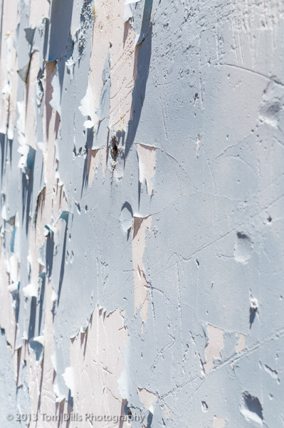 Peeling paint on a building in Washington, North Carolina