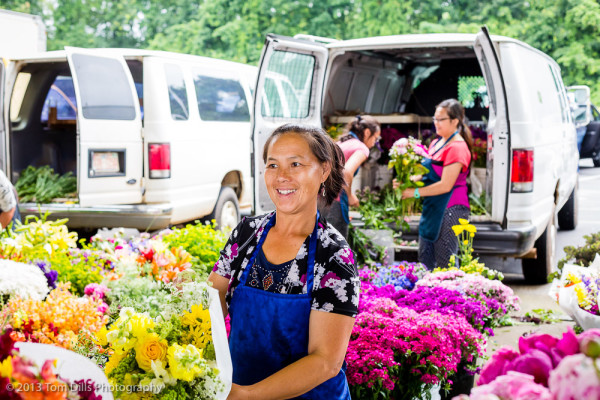 Flower Vendors at the Charlotte Regional Farmer's Market in Charlotte, NC