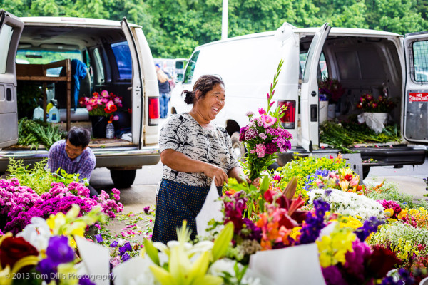 Flower Vendors at the Charlotte Regional Farmer's Market in Charlotte, NC