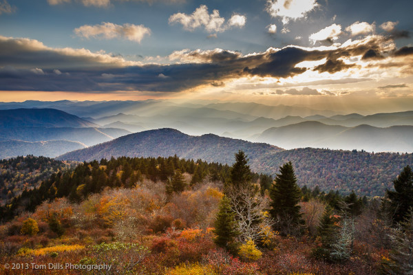 Sunset at Cowee Mountains Overlook, Blue Ridge Parkway MP 430