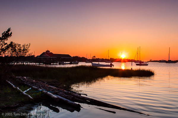 Sunset over Silver Lake, Ocracoke Island, NC