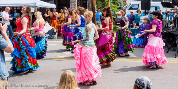 Belly dancing demonstration at the 13th Annual Whole Bloomin Thing Festival in Historic Frog Level, North Carolina