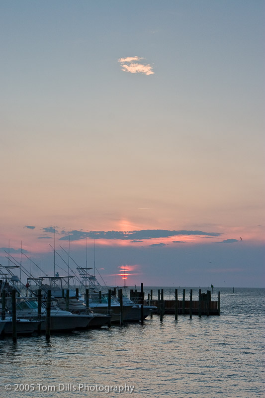 Sunset at Hatteras Harbor Marina, Hatteras Village, NC