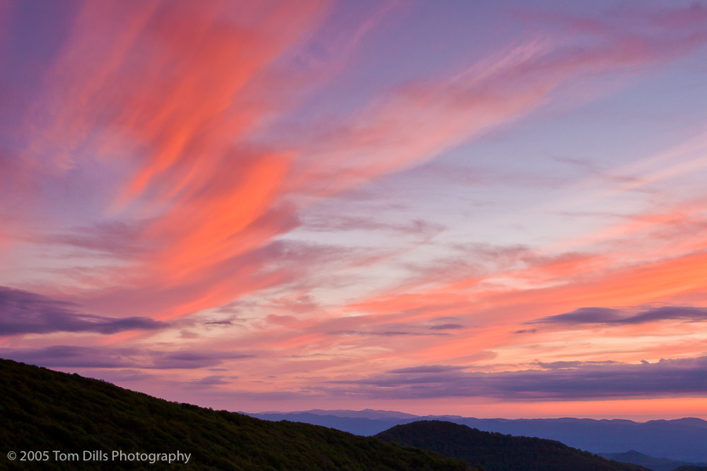 Sunset from Craggy Gardens Visitor Center, Blue Ridge Parkway, North Carolina