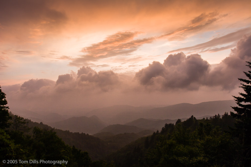 Sunset, Woolyback Overlook, Blue Ridge Parkway, NC