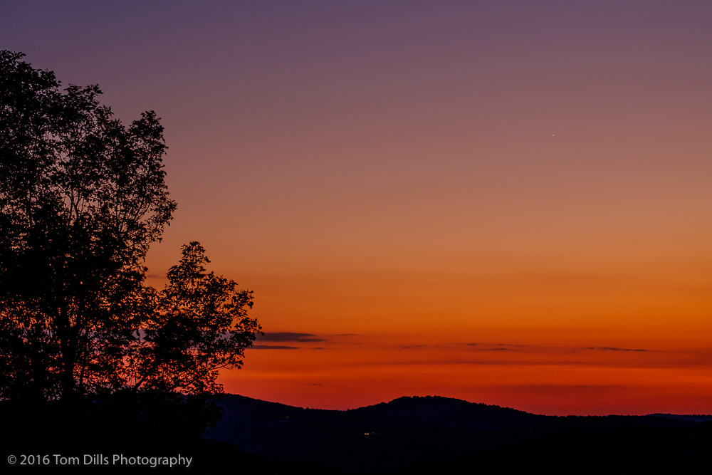 Sunset at The Saddle Overlook, Blue Ridge Parkway near Meadows of Dan Virginia