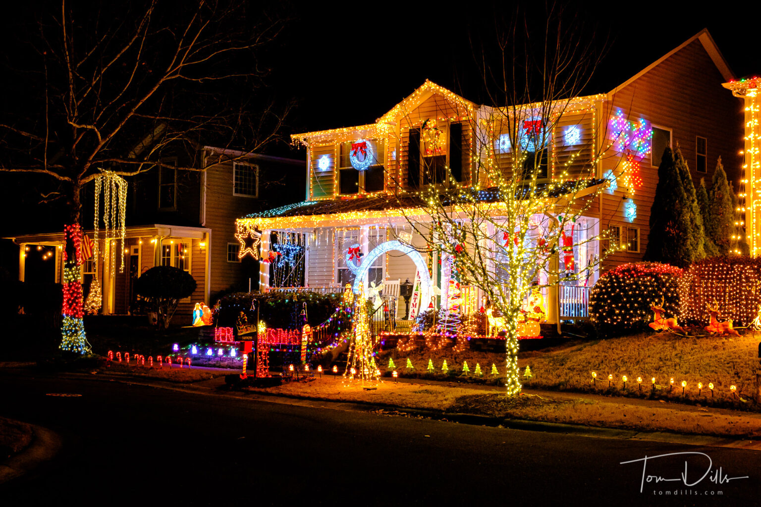 Christmas lights on Carbert Lane in Huntersville, North Carolina Tom